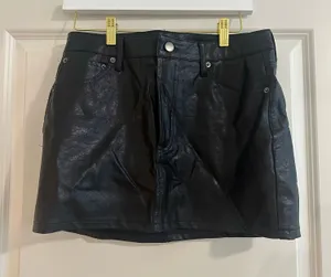 Black Faux Leather Skirt thumbnail 1