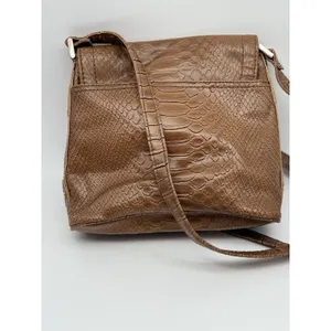Liz Claiborne Small Purse Crossbody Brown Exotic Reptile thumbnail 9