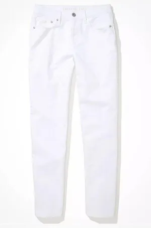 NWOT American Eagle AE '90s Straight Jean white 14 Stretch thumbnail 4