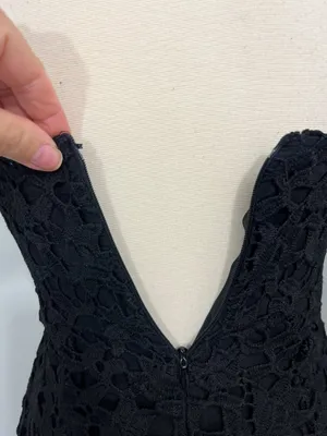 ASTR Small Black Eyelet Lace Cutout Midi Dress thumbnail 13