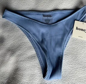 Honey Swim Marina Blue Ribbed Bikini Bottom thumbnail 4