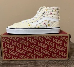 Vans Cream Floral Hi Top Sneakers 8 thumbnail 1