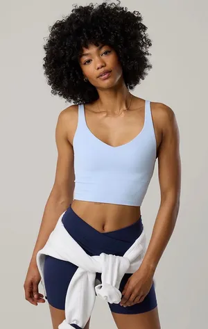 offline aerie real me low key longline sports bra thumbnail 1