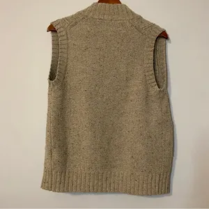 Uniqlo Women 6 Sleeveless Cardigan Vest Cable Knit Button Up‎ Grandpa Chunky thumbnail 7