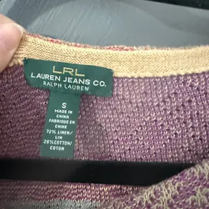 Lauren Ralph Lauren‎ Linen Cotton Geometric Sweater Purple Coral Small Western thumbnail 3