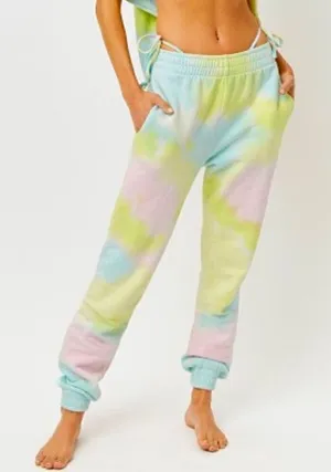 Frankie's Bikinis Aiden Sweatpant Rainbow Tie Dye medium thumbnail 1