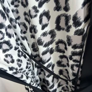 Victoria's Secret Kimono Robe Leopard Animal Print Neutral Black Trim M/L thumbnail 7