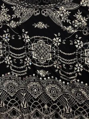 Bila Black & White Ornate Lace-Trim Tank Top thumbnail 5