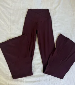 Aerie Offline Burgundy Flared Leggings thumbnail 1
