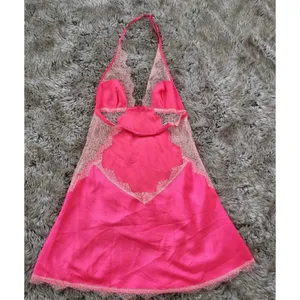 Victoria's Secret Lace Plunge Slip Hot Pink Size Small thumbnail 3