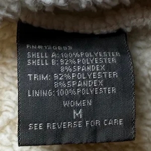 New Balance Womens Sherpa Fleece Full Zip Jacket Cream Off White Size M RN130893 thumbnail 9