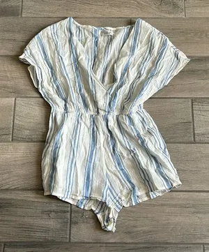 Urban Outfitters Out from under stripe romper thumbnail 1