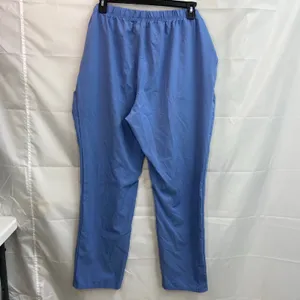 Women's blue pocket drawstring straight fit elastic relaxed‎ scrub pants bottoms thumbnail 7