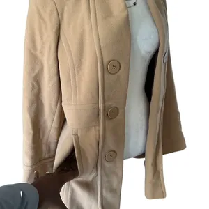 Gallery Camel Tan Color Wool Blend Pea Coat Size M Fall Winter thumbnail 5