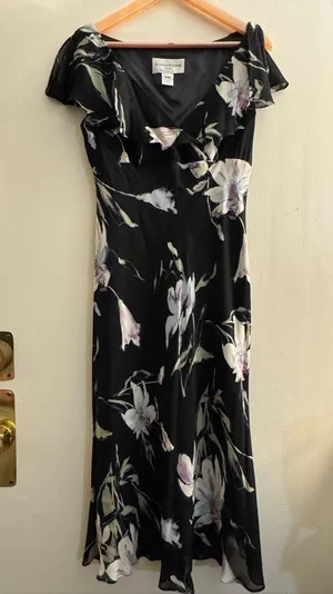 Evan Picone Size 8 Floral 90s Y2K Fairy Dress Flutter Sleeve thumbnail 1