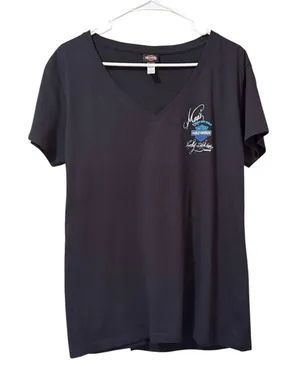 Harley Davidson‎ Motorcycles Womens V-Neck Size XXL Maui Hawaii Short Sleeve TEE thumbnail 1