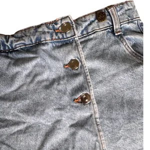 Zara Womens Light Wash Denim Skort Wrap Front Button Frayed Hem‎ Blue Size Small thumbnail 3