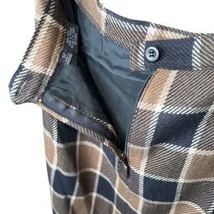 90s Vintage Plaid Wool Midi Skirt High Rise 12 | Dark Academia Preppy Scholarly‎ thumbnail 3