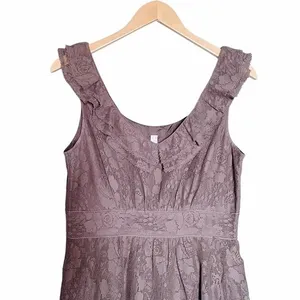 Anthropologie Maeve Dress Women's Size Small Y2K Gray Lace Ruffle Short Sundress thumbnail 9