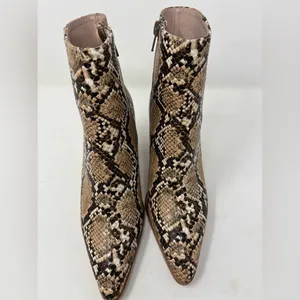 Raye Revolve Merit Size 6.5 High Heel Bootie‎ Natural Snake Skin Embossed thumbnail 5
