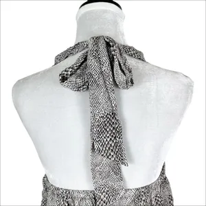 NWT Anthropologie Drew Silk Python Print Drape Front Halter Tunic Top Size XS thumbnail 7