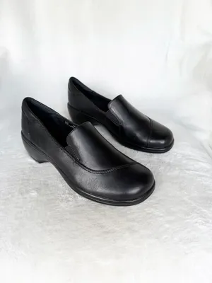Clarks Bendables MAY POPPY Loafers Womens Size 6M Black Leather Slip-Ons 84634 thumbnail 8