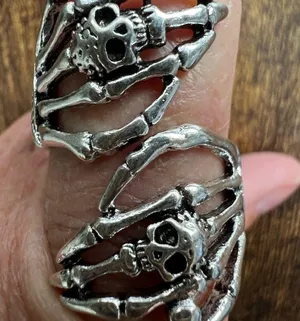 Skull skeleton ring Silver thumbnail 5