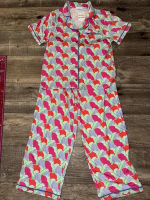 Mary Square Pajama Pants Set NWT Size Medium Pink thumbnail 1