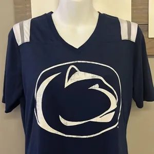 Colosseum Navy White Penn State Nittany Lions Short Sleeve V-Neck T-Shirt- Small thumbnail 4
