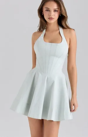 House of CB Halter Fit-and-Flare Mini Dress S - Light Mint thumbnail 1