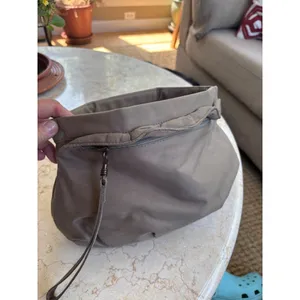 Gap Wristlet Clutch Bag 9.5"x7.5" Brown Canvas With Zipper & Inner Pocket thumbnail 2
