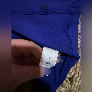 Lululemon athletica energy bra blue ribbed $78 limited edition active 8 workout thumbnail 9