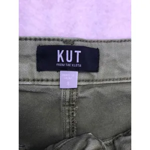 Kut‎ From The Kloth Meg Wide Leg Women 8 Olive Green Bleach Splatter thumbnail 2