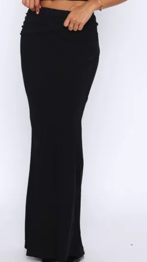 White Fox Skirt draped slip maxi womens Black small formal chic resortwear thumbnail 1