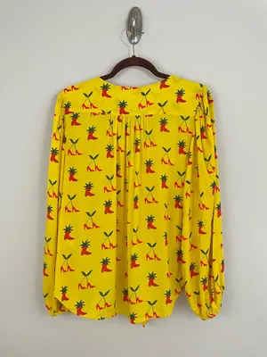 Anthropologie x Kendra‎ Dandy Strawberry and Cherry Print Knot Front Top Size 8 thumbnail 7