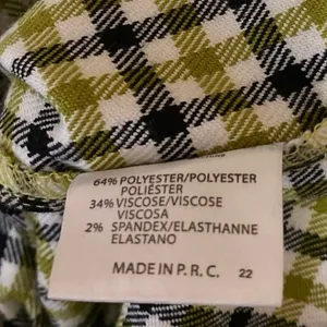Brandy Melville Green Multicolor Checkered Straight High Waist Trousers Pants S thumbnail 5