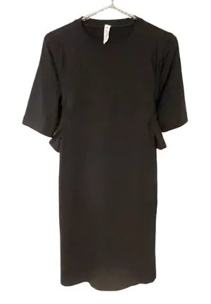 Lululemon Size 6 Black Short Sleeve‎ Cotton Blend Tie Waist Athletic Dress thumbnail 1