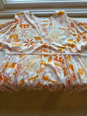 Label of Love Beachy Orange & White Mini Dress or Cover Up size L thumbnail 7