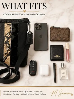 COACH Hampton Swingpack Signature Jacquard Stripe Python Patent Leather thumbnail 8