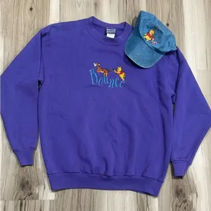 Disney Pooh Vintage 90’s Bounce Crewneck Purple Sweater Women’s Medium thumbnail 5
