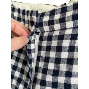 J. Crew Factory Gingham Linen Blend Holland Pant Size 6 thumbnail 4