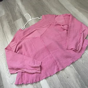 Cotton Gauze Top pol oversized henley womens Pink (small) bohemian coastal beach thumbnail 4