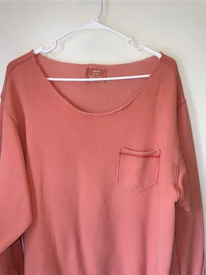 Aerie Washed Orange Pullover Sweatshirt thumbnail 2