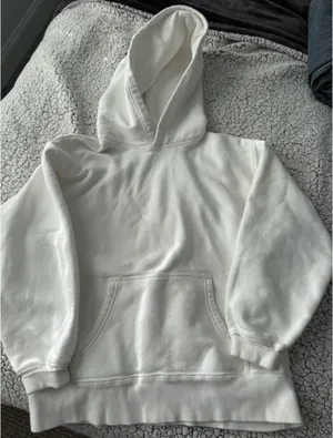Aritzia Boyfriend TNA cozy fleece hoodie small white thumbnail 2