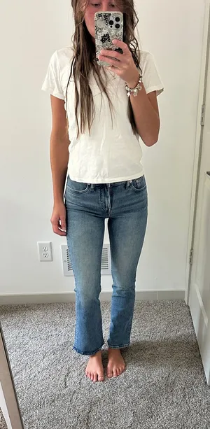 Madewell Jeans Mid-Rise Kick Out Crop thumbnail 1