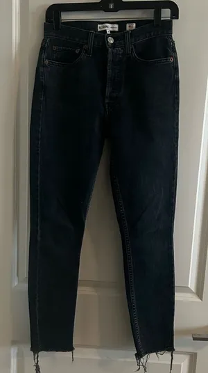 RE/DONE Original High Rise Ankle Crop Stretch Jeans Size 26 thumbnail 1