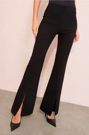 Zara Super Long Black Boot-Cut Dress Pants Size XS thumbnail 1