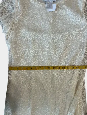 Ronni Nicole by Ouida Ivory Floral Lace Maxi Dress Size 18 Formal thumbnail 10