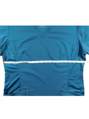 Healing Hands Purple Label Yoga V-Neck Scrub Top Teal XL thumbnail 6
