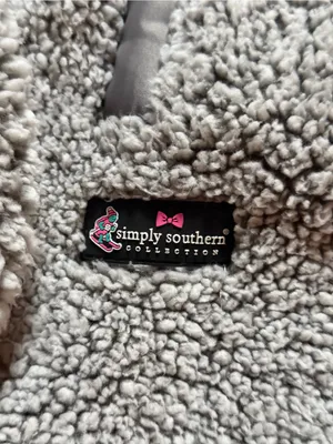 Simply Southern Plush Sea Turtle Aztec Pullover Sherpa Jacket Womens Size Large thumbnail 3